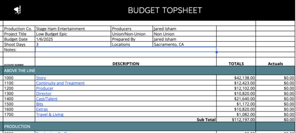 Budgeter 2 Top Sheet